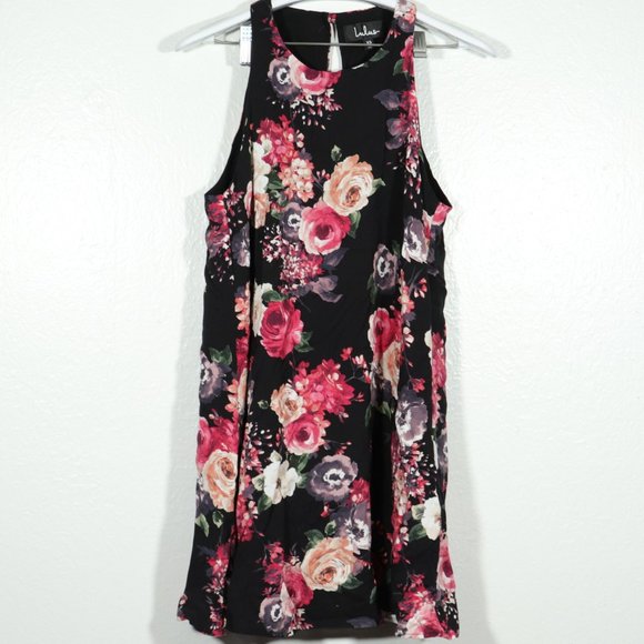 NWOT  Lulu's lovely black floral dress size XS - Picture 5 of 10
